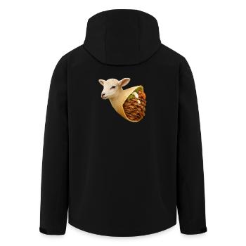 Lamm-Döner | Reduzierter Fleischkonsum - Recycelte Männer Softshell-Jacke von Stanley/Stella - Schwarz - Hinten - AI Model Male 185 light (185cm)