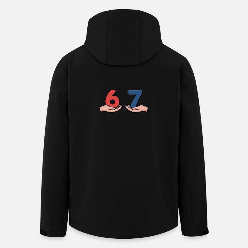 6 7- Funny Brainrot T-Shirt - Men’s Recycled Softshell Jacket by Stanley/Stella - black