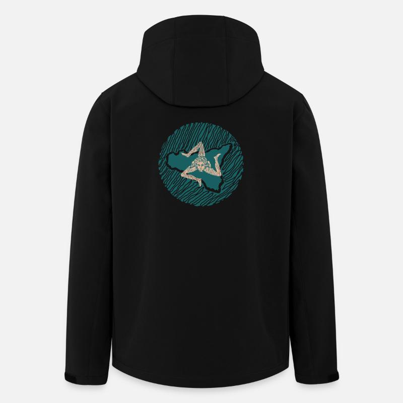 Trinacria de Sicile Design artistique - Veste softshell homme en polyester recyclé Stanley/Stella - noir