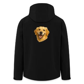 Cheerful Golden Retriever Head - Men’s Recycled Softshell Jacket by Stanley/Stella - black - Back - AI Model Male 185 light (185cm)