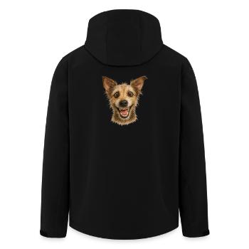 Wahnsinnig fröhlicher Hundekopf - Recycelte Männer Softshell-Jacke von Stanley/Stella - Schwarz - Hinten - AI Model Male 185 light (185cm)