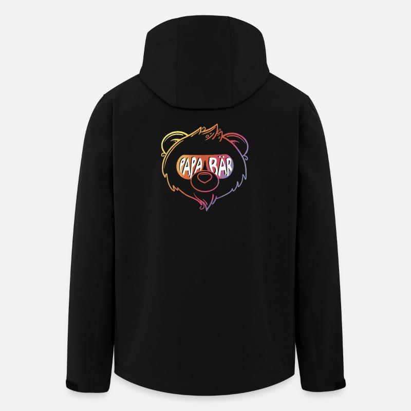 Bären Papa - Recycelte Männer Softshell-Jacke von Stanley/Stella - Schwarz