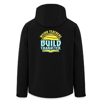 Weird Teachers Build Character Lustige Lehrer Logo - Recycelte Männer Softshell-Jacke von Stanley/Stella - Schwarz - Hinten - AI Model Male 185 light (185cm)