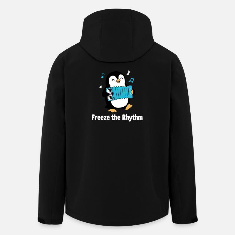 Penguin mit Akkordeon - Recycelte Männer Softshell-Jacke von Stanley/Stella - Schwarz