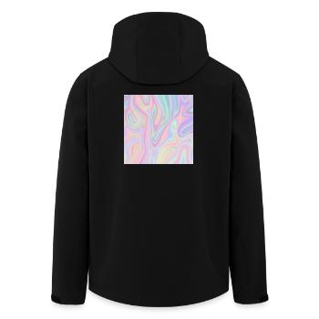 Irideszierende Abstrakte Liquid Pastel Muster - Recycelte Männer Softshell-Jacke von Stanley/Stella - Schwarz - Hinten - AI Model Male 185 light (185cm)