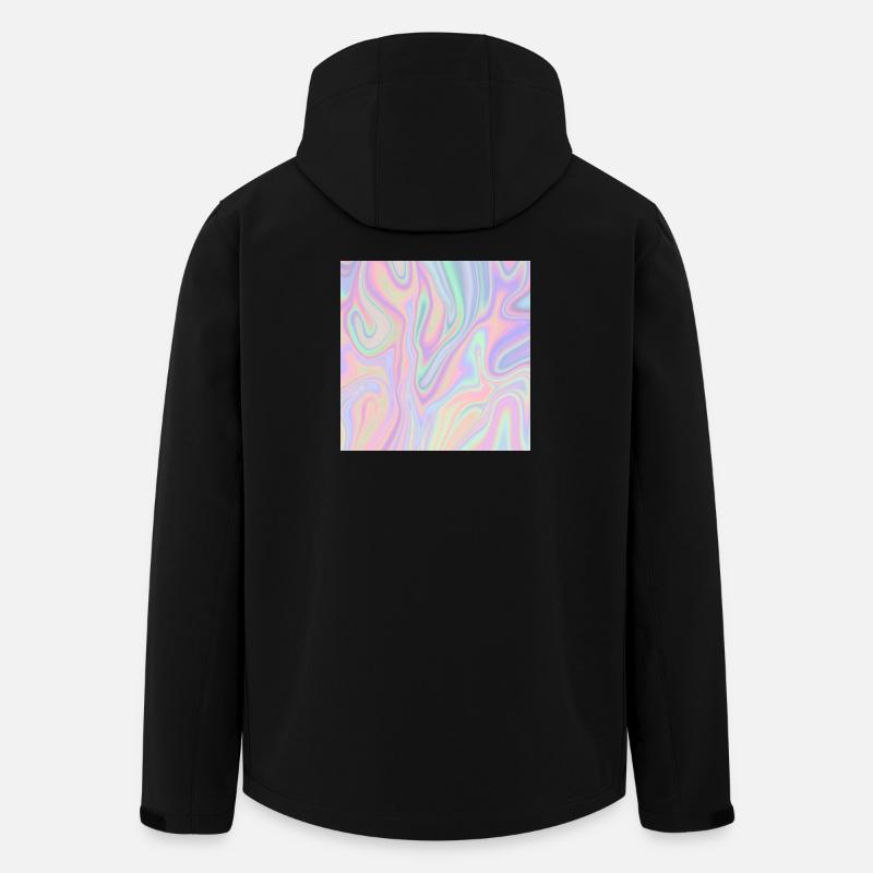 Motif pastel liquide abstrait iridescent - Veste softshell homme en polyester recyclé Stanley/Stella - noir