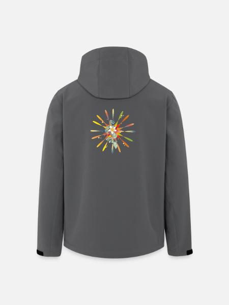 Strahlender Regenbogenstern mit exotischer Blüte - Recycelte Männer Softshell-Jacke von Stanley/Stella - Schwarz