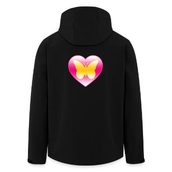 Schmetterling - Recycelte Männer Softshell-Jacke von Stanley/Stella - Schwarz - Hinten - AI Model Male 185 light (185cm)