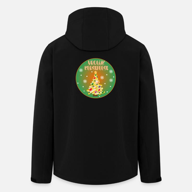 Frohe Weihnachten Pommes frites - Recycelte Männer Softshell-Jacke von Stanley/Stella - Schwarz