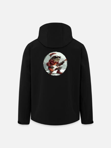 Frog Christmas Guitar - Men’s Recycled Softshell Jacket by Stanley/Stella - black