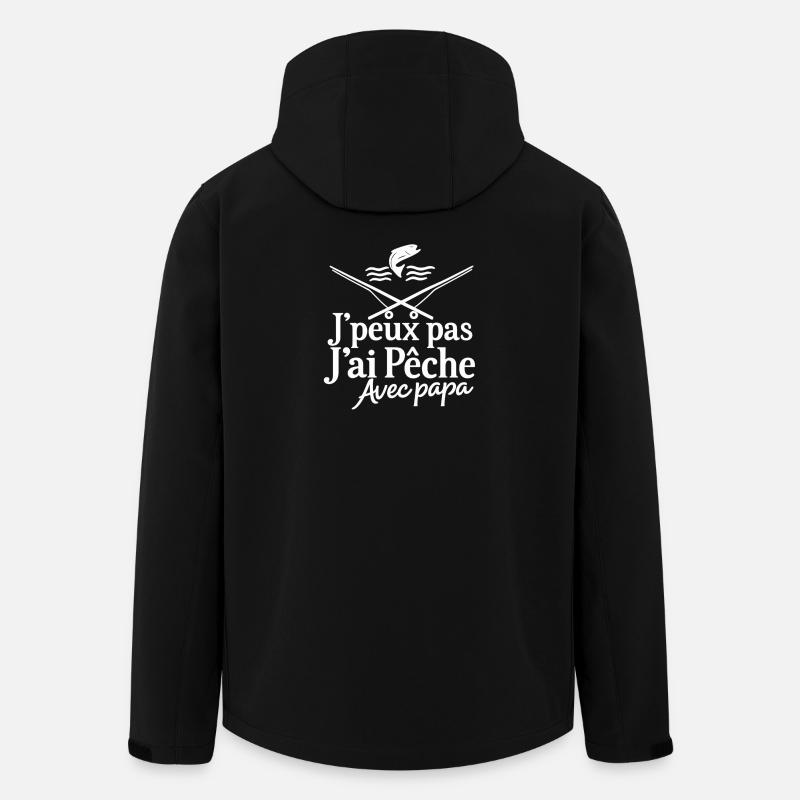 Jpeux pas J'ai Pêche Avec Papa - Veste softshell homme en polyester recyclé Stanley/Stella - noir