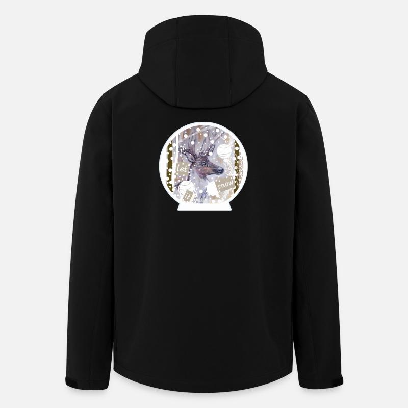 Snow Globe Deer - Men’s Recycled Softshell Jacket by Stanley/Stella - black