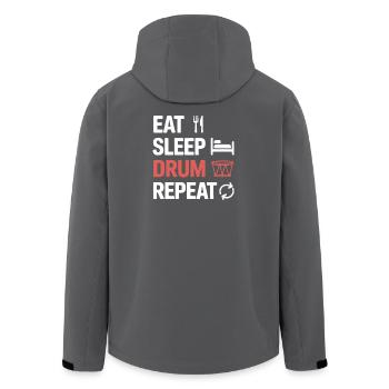 Eiss, Schlaftrommel Wiederholung - Recycelte Männer Softshell-Jacke von Stanley/Stella - Anthrazit - Hinten - AI Model Male 185 light (185cm)