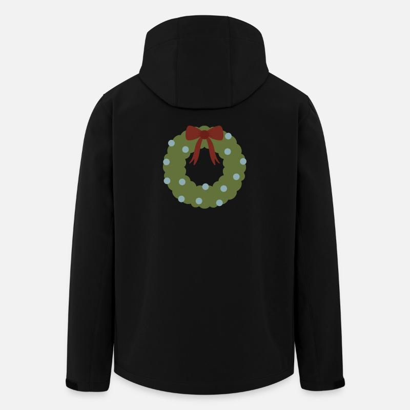 Grüner Kranz mit roter Schleife - Recycelte Männer Softshell-Jacke von Stanley/Stella - Schwarz
