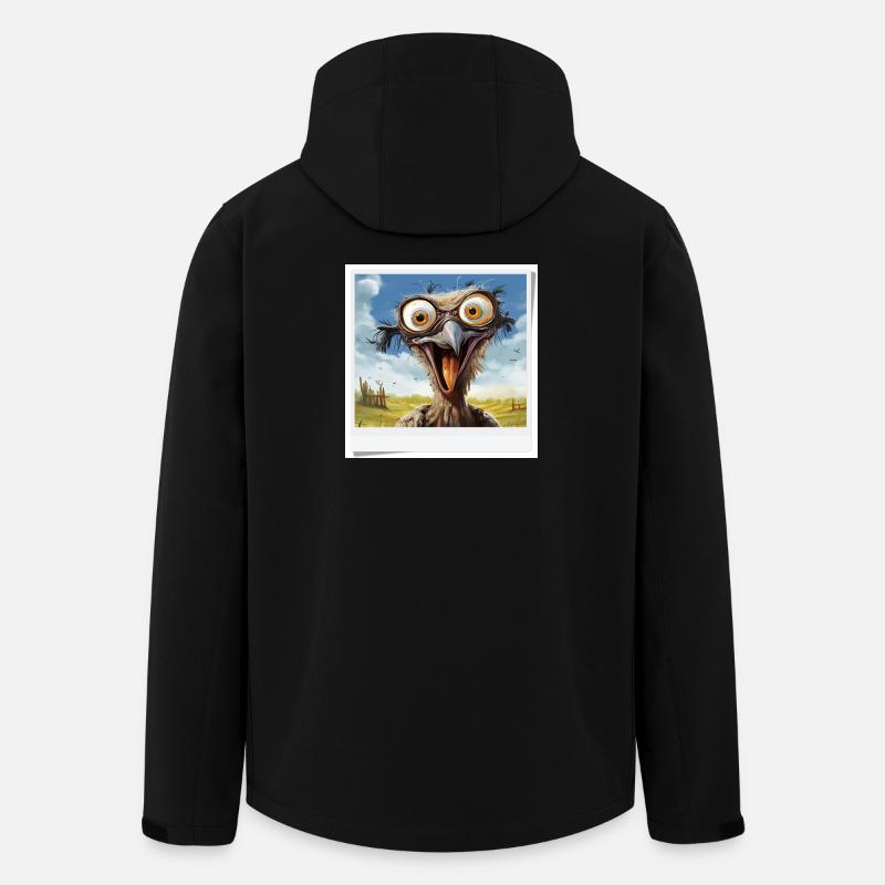 Oiseau rieur aux grands yeux - Veste softshell homme en polyester recyclé Stanley/Stella - noir