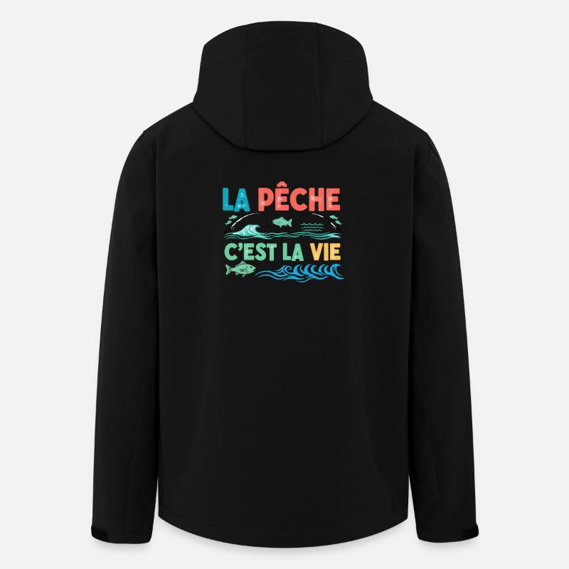Angeln ist Leben, Humor, Fischergeschenk - Recycelte Männer Softshell-Jacke von Stanley/Stella - Schwarz