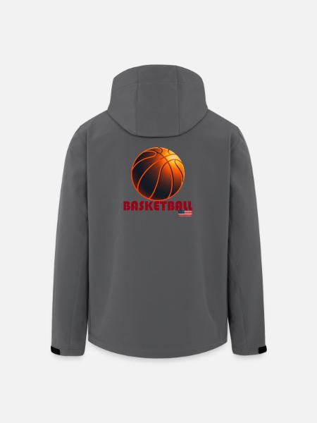 Orange Basketball America - Men’s Recycled Softshell Jacket by Stanley/Stella - black