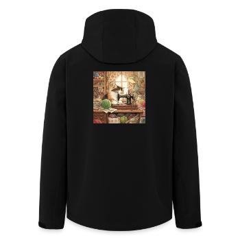 Câlins à la machine à coudre de Cat Studio - Veste softshell homme en polyester recyclé Stanley/Stella - noir - Dos - AI Model Male 185 light (185cm)