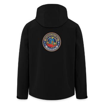 Professional Boatbuilder Benchy Patch - Men’s Recycled Softshell Jacket by Stanley/Stella - black - Back - AI Model Male 185 light (185cm)