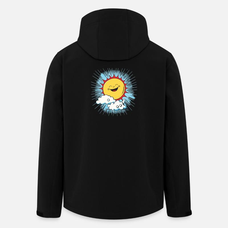 Lächelnde Sonne über Wolken - Recycelte Männer Softshell-Jacke von Stanley/Stella - Schwarz
