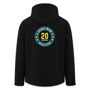 Anniversaire de l’installateur 20 ans - Veste softshell homme en polyester recyclé Stanley/Stella - noir - Dos - AI Model Male 185 light (185cm)