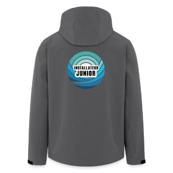 Installateur Junior Nachfolger Sohn Kind Junge - Recycelte Männer Softshell-Jacke von Stanley/Stella - Schwarz - Hinten - AI Model Male 185 light (185cm)