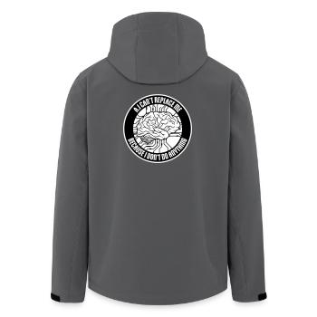 AI Can't Replace Me I Don't Do Anything Humor Joke - Men’s Recycled Softshell Jacket by Stanley/Stella - anthracite - Back - AI Model Male 185 light (185cm)