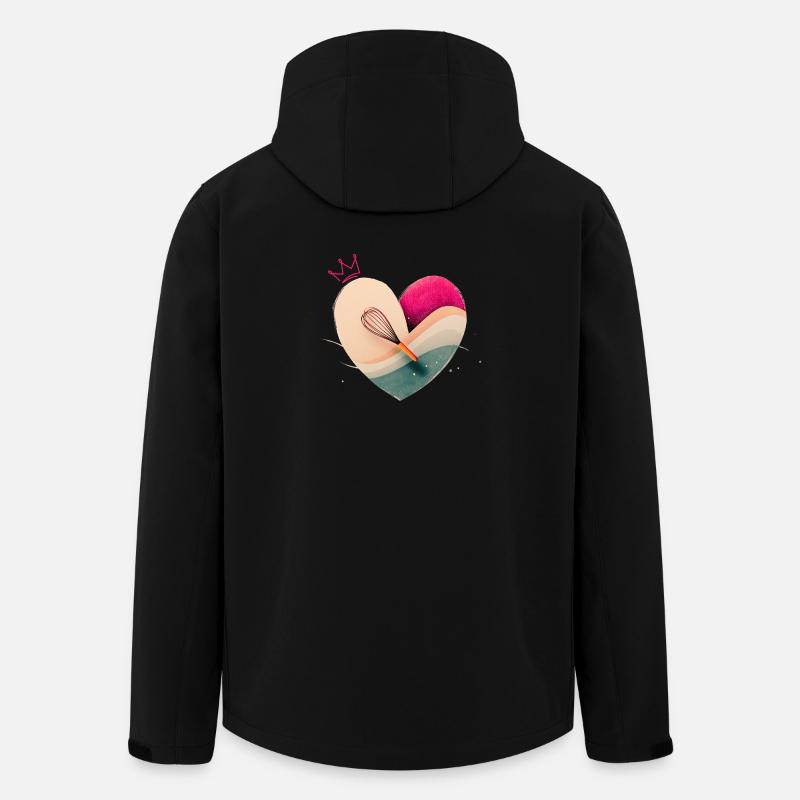 Heart with Crown - Baking - Men’s Recycled Softshell Jacket by Stanley/Stella - black
