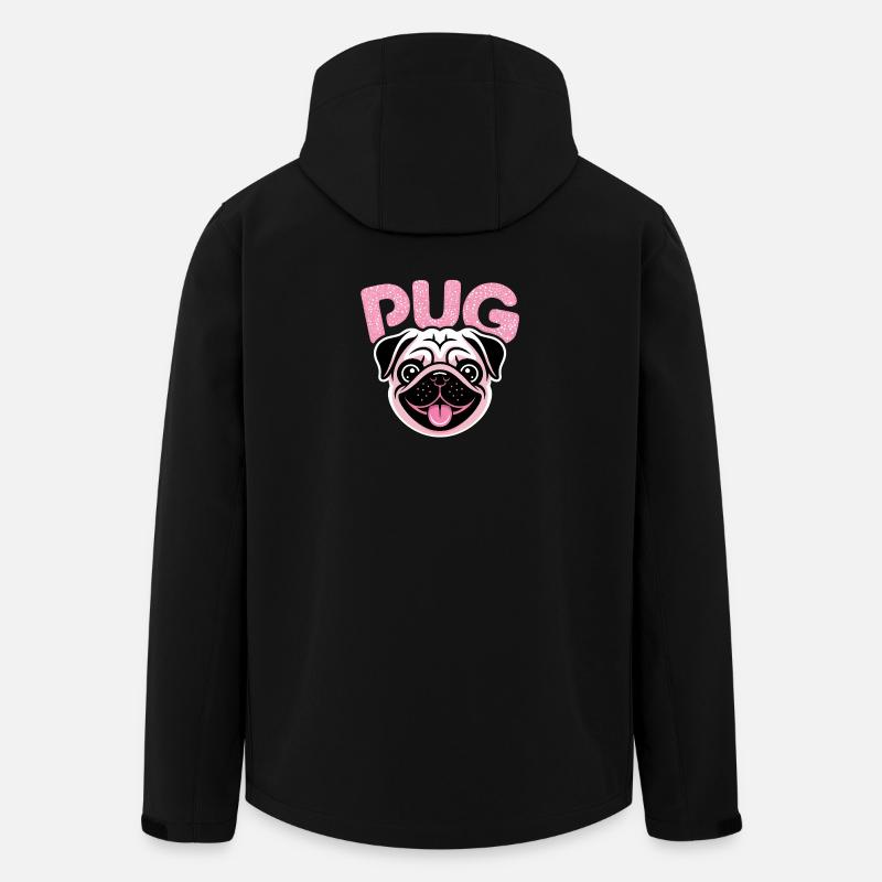 Mops – Cooles Haustier-Logo - Recycelte Männer Softshell-Jacke von Stanley/Stella - Schwarz