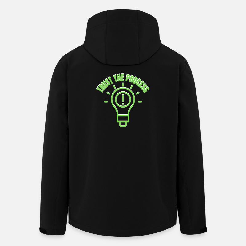Inspirierende "Vertraue dem Prozess"-Glühbirnen-Diagramm - Recycelte Männer Softshell-Jacke von Stanley/Stella - Schwarz