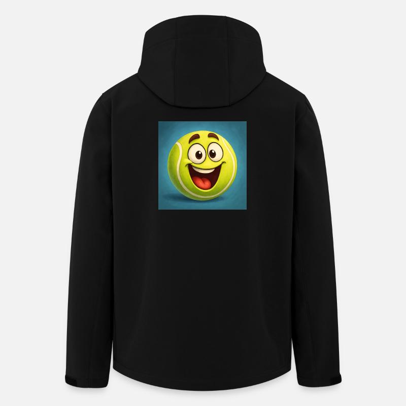 Glückliches Tennisball-Gesicht - Recycelte Männer Softshell-Jacke von Stanley/Stella - Schwarz