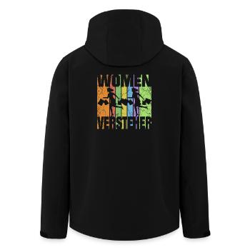 Frau im Kaufrausch - Recycelte Männer Softshell-Jacke von Stanley/Stella - Schwarz - Hinten - AI Model Male 185 light (185cm)