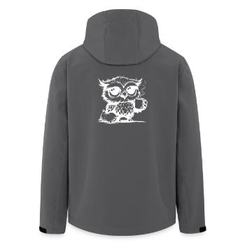 Ich war die ganze Nacht wach Eule mit Kissen - Recycelte Männer Softshell-Jacke von Stanley/Stella - Anthrazit - Hinten - AI Model Male 185 light (185cm)