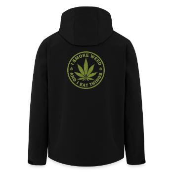 I Smoke Weed And I Eat Things - Men’s Recycled Softshell Jacket by Stanley/Stella - black - Back - AI Model Male 185 light (185cm)