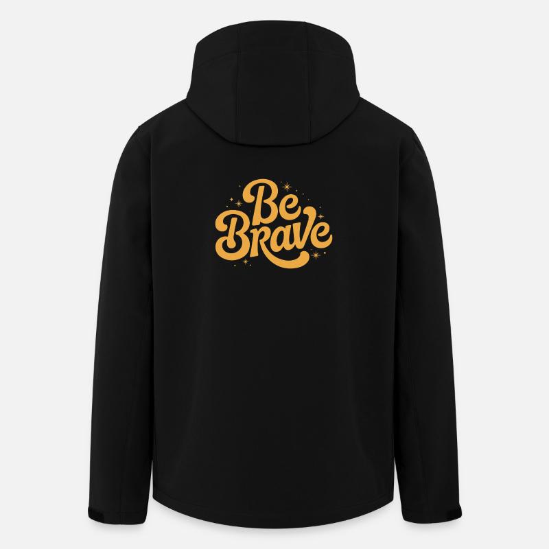 Be Brave Script Emblem - Men’s Recycled Softshell Jacket by Stanley/Stella - black