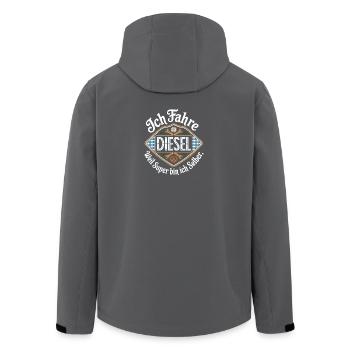Je conduis diesel parce que je suis super moi-même - Veste softshell homme en polyester recyclé Stanley/Stella - charbon - Dos - AI Model Male 185 light (185cm)