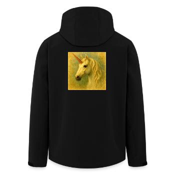 Portrait de licorne peint à chaud - Veste softshell homme en polyester recyclé Stanley/Stella - noir - Dos - AI Model Male 185 light (185cm)