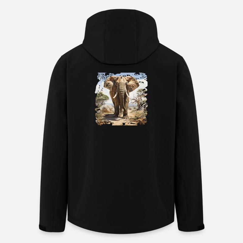 Savannen Elefant im Aquarellstil - Recycelte Männer Softshell-Jacke von Stanley/Stella - Schwarz