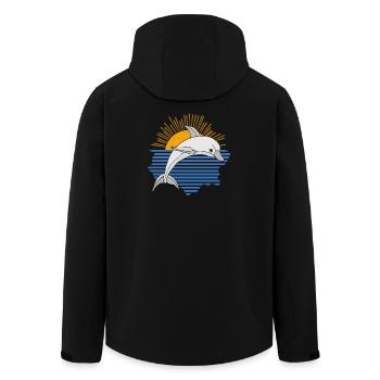 dolphin - Men’s Recycled Softshell Jacket by Stanley/Stella - black - Back - AI Model Male 185 light (185cm)