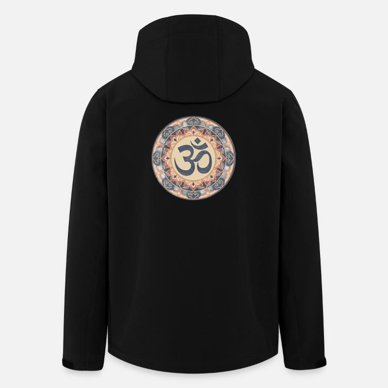 Om Mandala Zen Pattern - Veste softshell homme en polyester recyclé Stanley/Stella - noir