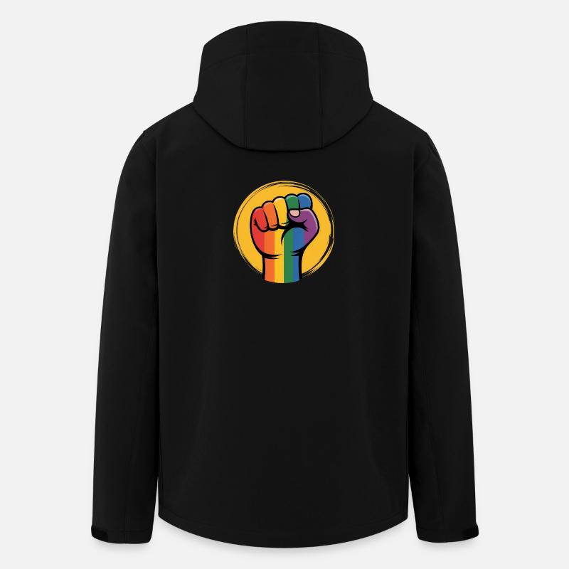 Rainbow Fist Antifa - Gegen Rechts - Recycelte Männer Softshell-Jacke von Stanley/Stella - Schwarz