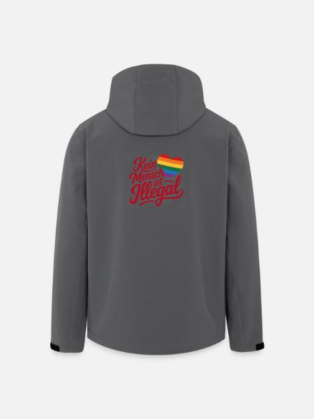 Personne n’est illégal - Logo Cool Pride - Veste softshell homme en polyester recyclé Stanley/Stella - noir
