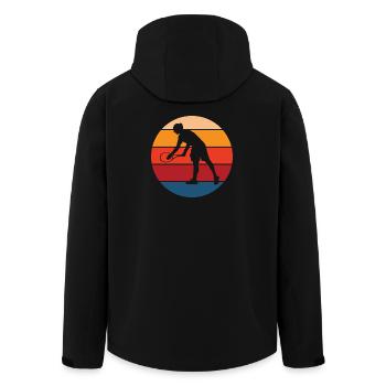 tennis - Men’s Recycled Softshell Jacket by Stanley/Stella - black - Back - AI Model Male 185 light (185cm)