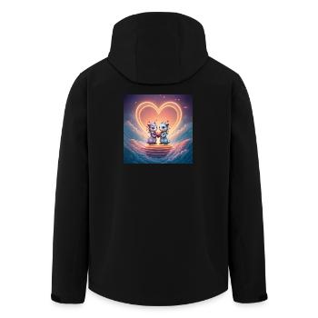 Neondrachen verliebt - Recycelte Männer Softshell-Jacke von Stanley/Stella - Schwarz - Hinten - AI Model Male 185 light (185cm)