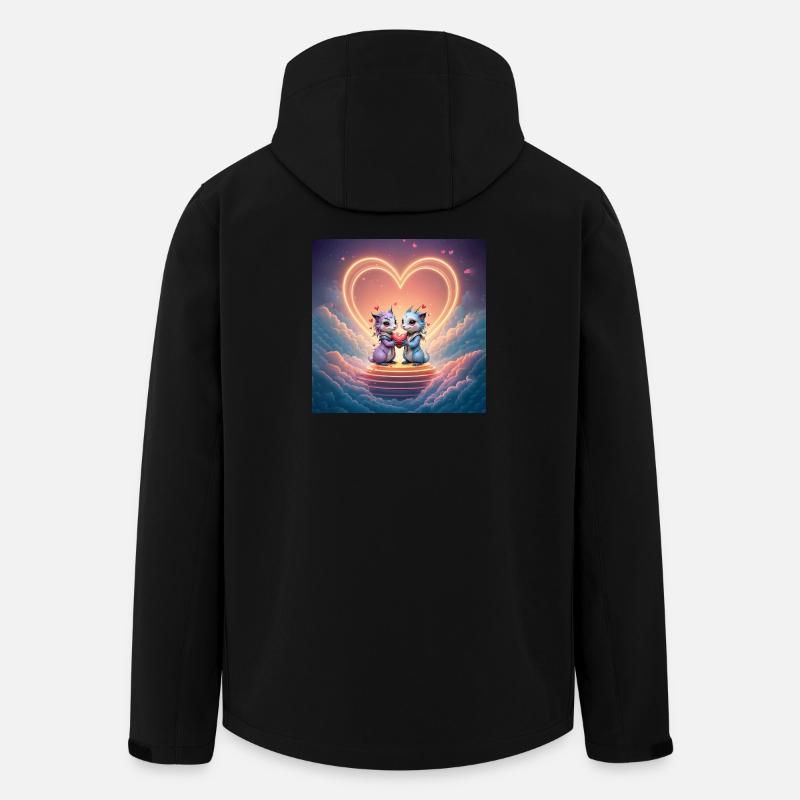 Dragons néon amoureux - Veste softshell homme en polyester recyclé Stanley/Stella - noir