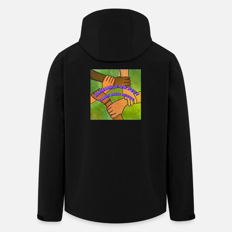 Gemeinsam können wir viel besser sein - Recycelte Männer Softshell-Jacke von Stanley/Stella - Schwarz