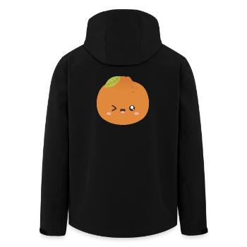 Kawaii Orange Wink Charakter - Recycelte Männer Softshell-Jacke von Stanley/Stella - Schwarz - Hinten - AI Model Male 185 light (185cm)