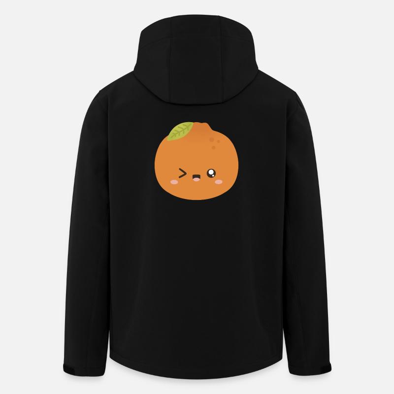 Personnage de Kawaii Orange Wink - Veste softshell homme en polyester recyclé Stanley/Stella - noir