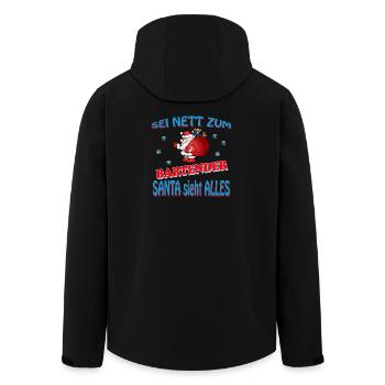 SANTA BARTENDER - Recycelte Männer Softshell-Jacke von Stanley/Stella - Schwarz - Hinten - AI Model Male 185 light (185cm)