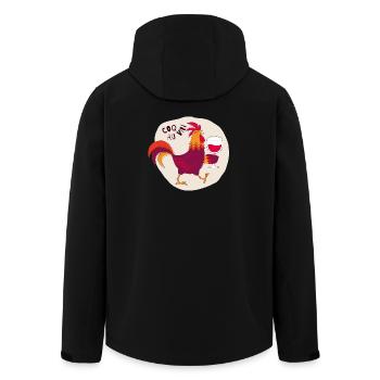 Coq au vin Coq avec vin - Veste softshell homme en polyester recyclé Stanley/Stella - noir - Dos - AI Model Male 185 light (185cm)